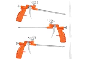 AUIRSHIKY Pistola a schiuma, 3 pezzi,pistola per schiuma da costruzione,Pistola in schiuma PU,per professionisti e fai da te,per sigillare, riempire, sigillare