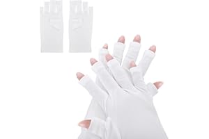 EnixwH UV Handschuhe Nägel, Maniküre Handschuhe für Gel-Nagellampen, Professionelle UPF50+ UV Schutz Fingerlose Handschuhe für Nagellack Nagel Kunst Trockner, zum Schutz der Hände vor UV-Licht (Weiß)