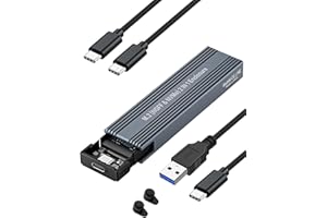 VCOM M.2 NVME SATA SSD Enclosure, USB 3.1 Gen 2 10 Gbps NVMe SSD Enclosure, 6Gbps SATA NGFF, Tool-Free, Supports UASP & Trim, M and M&B Key in 2230/2242 /2260/2280 SSDs