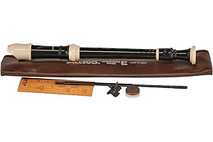 Aulos 700095 C-Sopran Blockflöte Symphony Mod.503B barocke Griffw.braun, komplett mit Tasche, Wischerstab, Fettdose und Grifftabelle