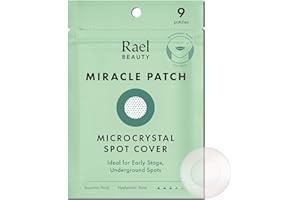 Rael parches granos, cubierta para manchas de microcristales milagrosos, parches hidrocoloides para acné en etapa temprana, con aceite de árbol de té, para todo tipo de piel (9 unidades)