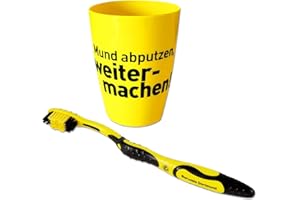 ‎DORTMUND Dortmund Borussia Zahnpflege Set - Mund abputzen! - Zahnbürste + Zahnputzbecher BVB 09