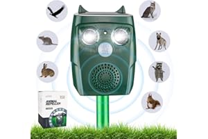 BUBBACARE Répulsif Chat Exterieur, Répulsif Chat Ultrason Solaire, Ultrason Anti Chats, Charge de Solaire USB, Répulsif Animaux pour Chats, Pigeon, Lapin, Oiseaux, Renard, etc 3 Modes