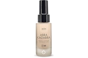 Skön Abrakadabra - Fondotinta Siero Viso con Protezione Solare Spf 30, Siero Viso Acido Ialuronico con Olio di Cocco e Vitamina E, Fondotinta Solare Uniformante, Ideale per Tutti i Tipi di Pelle, 30ml