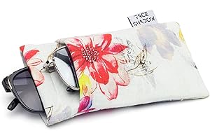 Face Shadow Custodia per Occhiali da Sole Morbida a Scatto per 2 Occhiali da Sole, Borsa per Occhiali in Microfibra per Donna e Uomo, Unisex