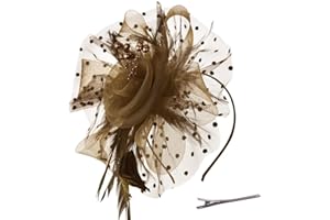 AQOKKA Women Fascinators Hats Flower Fascinators with Headband and Clip Tea Party Headwear for Women and Girls