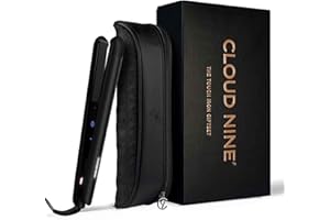 CLOUD NINE Touch Iron Hair Straightener Gift Set | Ceramic Floating Plates Cushion Spring Flex Technology | Variable Temperature Control 165°C - 195°C | Professional Design for Range of Hair Types