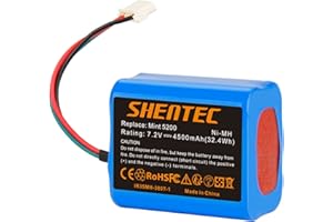 Shentec 7.2V 4500mAh NI-MH Ersatzakku für iRobot Braava Akku 380 380T 390 390T Mint 5200 5200B 5200C