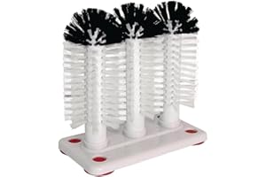 Jantex 3 Brush Manual Glasswasher - Commercial Glass Washer for Bars & Restaurants, Countertop Cleaning Tool GD151