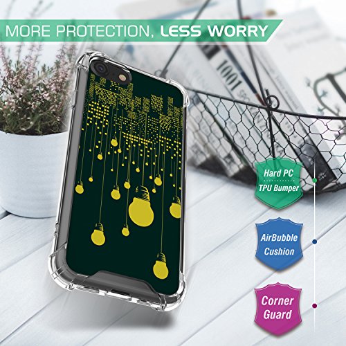 MoKo Funda para iPhone 7 - Avanzado Ultra Delgado TPU de Parachoques Flexible Gel Shock Anti-ara  azos Back Cover con Cool Pattern para Apple iPhone 7 4 7 Pulgadas  2016   Noche de la Ciudad