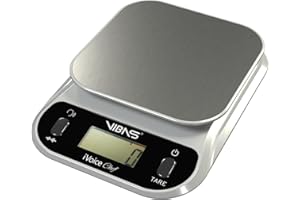 Bilancia da Cucina Parlante VIBAS iVoice Chef,per Non Vedenti o Anziani,Parla 5 Lingue,con Ausili Sonori per orientarsi,Ripetizione del Peso,Volume regolabile,Portata 10 Kg/22lb,Batterie Incluse