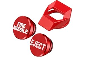 GIANTDEER 2 EJECT FIRE MISSILE Auto Zigarettenanzünder Stecker Abdeckung, Aluminium-Taste Stecker Ersatz Abdeckung + 1 Taste Start-Taste Dekoration, geeignet für die meisten 12V Fahrzeuge