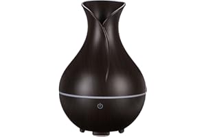 SIXTOL Bloom Aroma Difuzer 200 ml Humidificador ultrasónico para humidificación y Fragancia del hogar, Dormitorio, Oficina, aromaterapia, para aceites Esenciales (Madera Oscura)