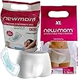 LADY HAWK 8+7 Post Partum Kit, 8 New Mom Disposable Maternity Pads (for Heavy Flow 850ml) + 7 XL Panty Pad Fixator (washable and reusable) Ultra Soft New Mom Pads and XL Panty for Hip Size 101-112cm