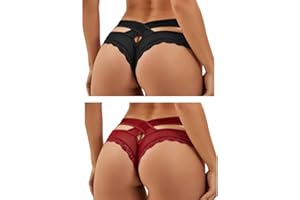 ohmydear stringi seksowne damskie stringi seksowne szykowne koronkowe stringi majtki damskie skrzyżowane puste w kroku bawełna XS-4XL przezroczyste majtki stringi i stringi i stringi majtki