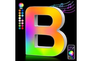 ‎KANGTAIXIN LED Buchstaben Lichter Alphabet, Led Leuchtbuchstabe Farblich Veränderbar mit USB-Netzteil, APP-Kontrolle, Dimmbar, Dekoration für Geburtstag Weihnachten Hochzeit Party Valentinstag - Buchstaben B