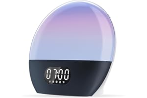 WiiM Despertador Luz, Alexa Integrado, Opciones de Sonido Ilimitadas, Despertador Amanecer Todo-en-Uno, Máquina de Sonido, Rutinas de Sueño y Más (Azul Marino Verde)