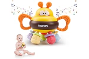 MYDOVA Giocattoli da dentizione per bambini da 0 a18 mesi, Giocattolo da afferrare e masticare, Teether in silicone senza BPA, Giocattolo con sonaglio a forma di palla da afferrare, per 0 3 6 mesi