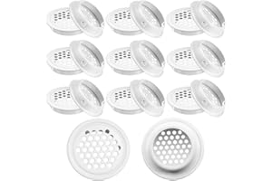 NAROSEBE 20 Stück Lüftungsgitter Rund Weiß 35mm Belüftungsgitter Edelstahl Entlüftungsloch Lüftungsabdeckung Rund Türlüftungsgitter Lüftungsloch Lüftungsklappe Lüftungsauslass Rund für Schuhschränke