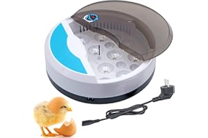BREUAILY 9 uova Mini incubatrice digitale LED Incubatrice completamente automatica Incubatrice per pollame Incubatrice per polli Anatre Oche Uccelli Quaglie