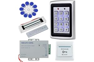 OBO HANDS Sistema de Control al Hogar Juego de Kit Controlador de Metal 1000 Usuarios+ DC 12V Bloqueo + 12V 3A Fuente de Alimentación + Botón de Salida de la Puerta +10pcs RFID Azul 125KHz Llaves