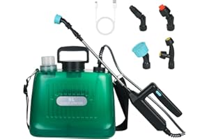 CALISTOUK Pulverizador Eléctrico 8 litros Pulverizador de Jardín, Pulverizadores Inalámbricos con Boquillas Regulable USB Recargable para Jardín