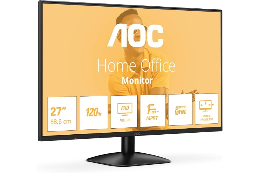 AOC 27B31H Monitor 27 Pulgadas 120Hz Panel IPS, 4ms GtG, (1920x1080 HDMI 1x 1.4) Negro