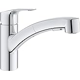 GROHE 30306001 Eurosmart Tek Saplı &Ccedil;ift P&uuml;sk&uuml;rtme &Ccedil;ıkarılabilir Mutfak Bataryası, Yıldız Işığı Krom