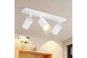 ZMH LED plafonnier blanc plafonnier: plafonnier GU10 projecteurs 3 flammes 350° projecteur de plafond rotatif lampe de couloir moderne projecteur mural industriel