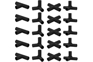 HUNPHY 20 pcs Conectores de Marco de Invernadero, Conector de PVC Marco de Jardín, Conectores de Muebles de Invernadero, Conectores Esquina para Marco Jardin, 4 Tipos, para Tubos con un Diámetro 11mm, Negro