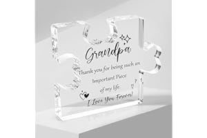 PRRIVNIX Fathers Day Dad Birthday Gifts Father‘s Day Gifts Puzzle Acrylic Plaque Grandad Father's Day For Grandad (Grandpa, Thank You for Being Such an Important Piece of My Life. I Love You Forever!)