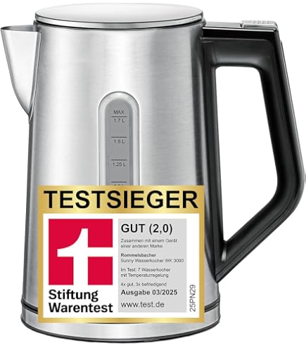 Russell Hobbs 23940 Velocity Fast Boil Elektrischer Wasserkocher, Edelstahl, 3100 W, 1,7 Liter