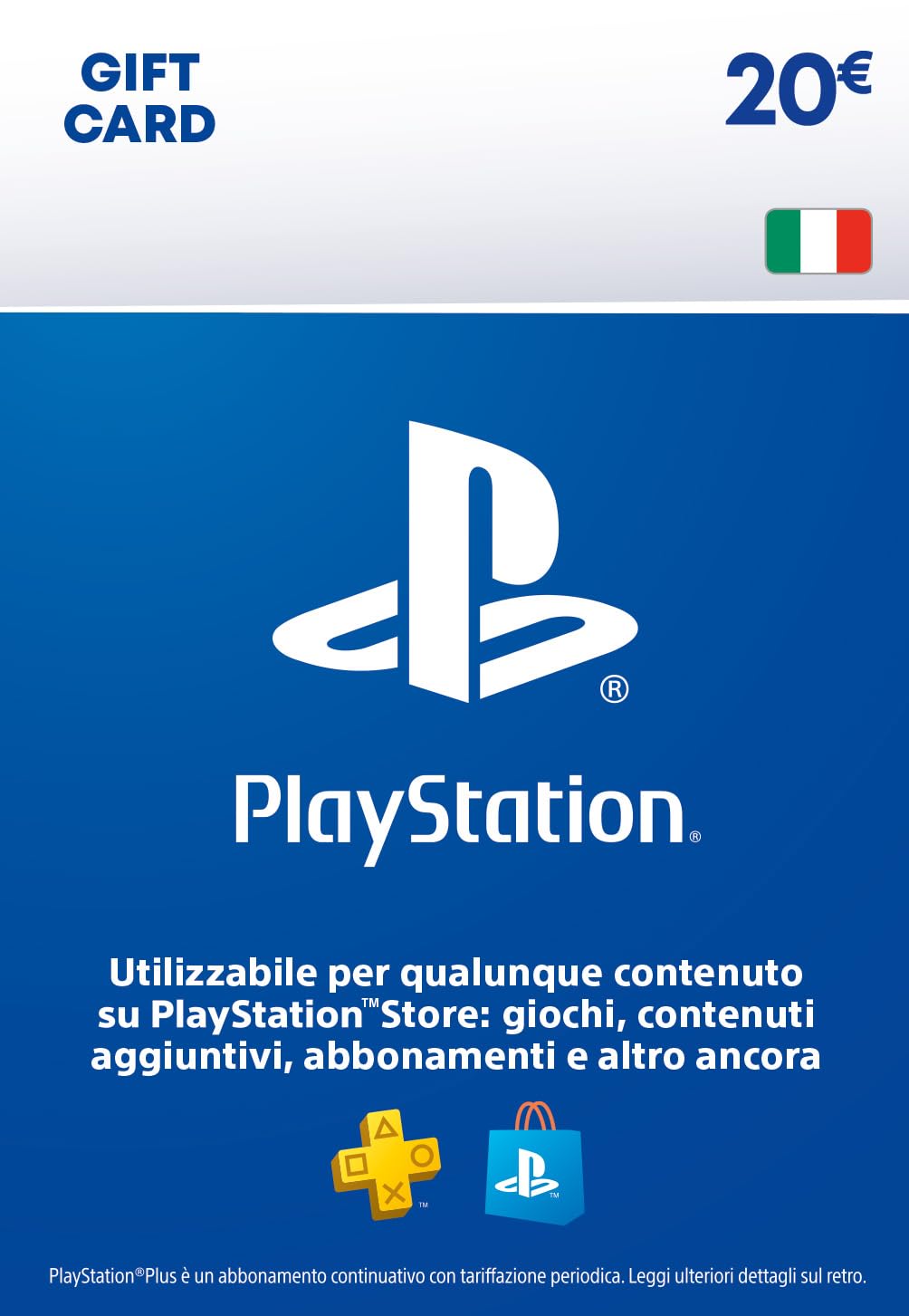 PlayStation Store Gift Card 20 EUR | Ricarica Portafoglio PSN | Account italiano | PS5/PS4 Codice download