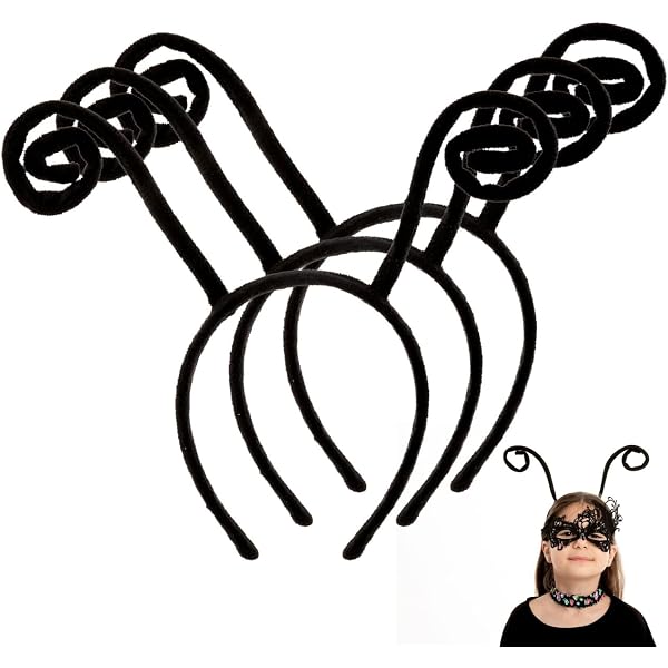 Lot De 2 Bandeaux Antenne Papillon & Abeille – Serre-Têtes Halloween Cosplay Avec Antennes Pliables Noires