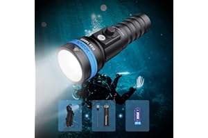 XTAR D26 1600 Lumen Scuba Diving Flashlight Dive Torch Underwater 100 Meters Submarine Lights for Under Water Deep Sea Cave at Night (Full Set)