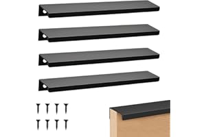 CAIXIANGYU 4 Poignées poignee de meuble cuisine de porte cachée pour chambre à coucher cuisine armoire, noir 12cm/15cm (150mm Noir)