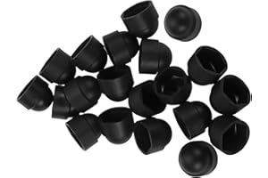 VekAuto 20pcs Wheel Lug Nut Bolt 24mm Rims Tire Nut Screws Dust Cap Cover Nut Protection Plastic Black Exterior