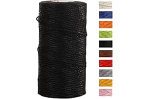 JeogYong Ficelle Jute 2mm x 100m Ficelle de Jardin Cordelette Jute Corde Naturel Chanvre Ficelles de Jardinage pour Emballage de Décoration Cadeau, Bricolage d'art Créatif, Mariage (Noir)