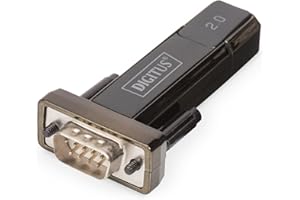 DIGITUS USB to serial adapter - RS232 converter - USB 2.0 Type-A to DSUB 9M - FTDI FT232RL chipset - Incl. 80 cm cable