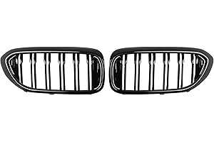 DOCAS Kühlergrill für 5er G30 G31 G38 2017-2019 Nieren Doppelsteg Sport Glanz Schwarz