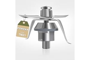 Poweka TM21 Cuchillas de Repuesto Compatible con Vorwerk Thermomix TM21 Robot de Cocina en Acero Inoxidable con Junta