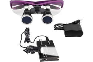 DDASAM Loupes dentaires 2.5X/3.5X Lunettes chirurgicales médecin avec Lampe Frontale à LED Dentiste Oeil Lunettes loupe binoculaire avec étui de Transport Pratique