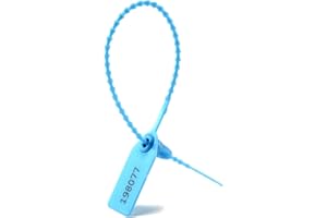 WUBAO Security Tamper Proof Seal Pull-Tite Plastic Seal Numbered Tear Off Tag for Extinguisher Luggage 250mm (100 Pieces X Blue)