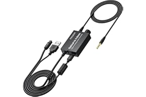 PROZOR 192kHz Convertitore SPDIF a 3.5mm con Amplificatore, Adattatore Ottico Toslink a 3.5mm con Controllo Volume, Convertere SPDIF in Audio 3.5mm con Cavo Ottico 1m, Cavo 3.5mm 1m per TV Set-top Box