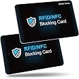 Confezione Da 2 Carte Protettive RFID/NFC | Blocca Segnali Per Carte Di Credito E Passaporto, Sottile Con Design Mappa Del Mondo, Anti Furto D'Identità