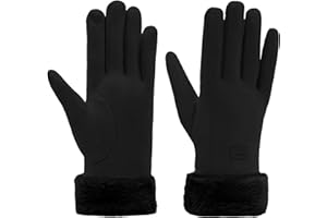 BAVATEE Gants Femme Hiver, Gant Tactile Femme avec Doux Doublure épaisse, Gant Chaud, Gants élégants Thermique pour La Conduite, La Course à Pied, Les Activités de Plein Air