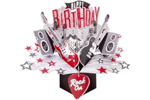 SECOND NATURE POP UPS 'Happy Birthday' Rock Pop-Up Kartka z życzeniami Original Second Nature 3D Pop Up Cards