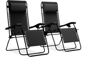 LifeGoods Liegestuhl Klappbar - Sonnenliege - Gartenliege Wetterfest - Liegen - Liegestuhl Garten - Liege - Relaxsessel - Relaxliege - Für Draußen - Gartenliegen - Sonnenstuhl - Schwarz- 2-Pack