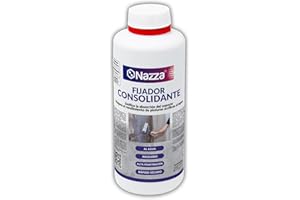 NAZZA Adhesivo para Paredes disgregadas, polvorientas o en mal estado - Resina Líquida o Fijador Consolidante al Agua que NO altera el aspecto original - Disponible en 1L o 5L (1 litro)