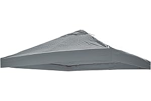 Mojawo Universal Ersatz Dach für Pavillon 3x3 M Hellgrau Wasserdicht PVC beschichtet 220gr. Polyester mit Luftluke